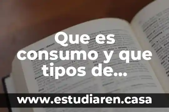 Que es consumo y que tipos de consumos hay economico