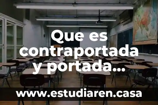 Que es contraportada y portada significado