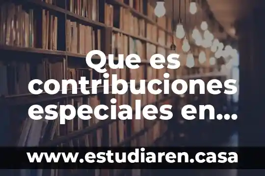 Que es contabilizar en contabilidad 4 Que es contribuciones especiales en contabilidad