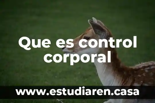 Que es control corporal