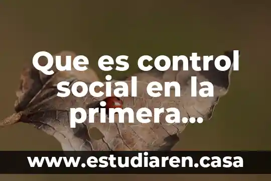 Qué es infancia común 5 Que es control social en la primera infancia