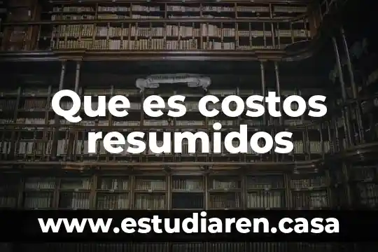 Que es costos resumidos