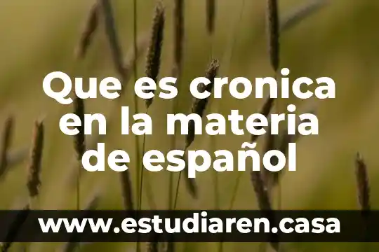 Crónica literaria que es, como y ejemplos 4 Que es cronica en la materia de español