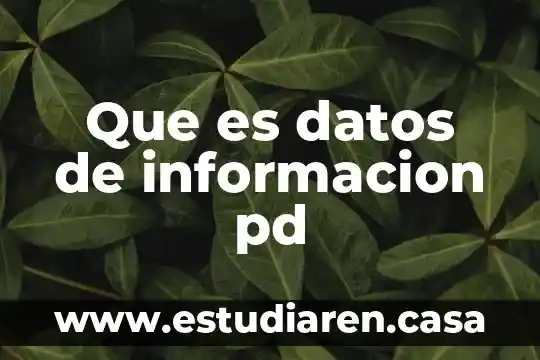 Que es estructurar la informacion 4 Que es datos de informacion pd