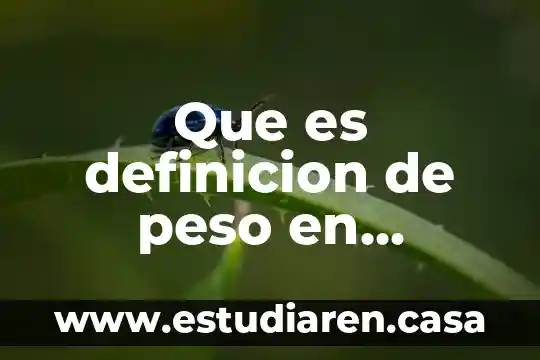 Que es definicion de peso en educacion fisica