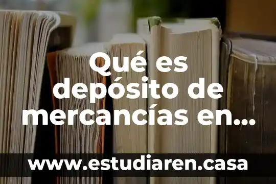 Conceptos generales que es 4 Qué es depósito de mercancías en almacenes generales