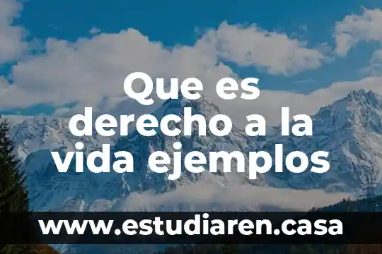 Que es derecho a la vida ejemplos