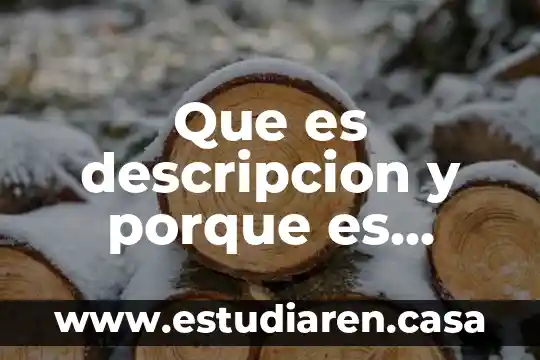 Que es descripcion y porque es importante