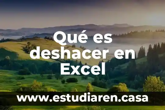 Qué es deshacer en Excel
