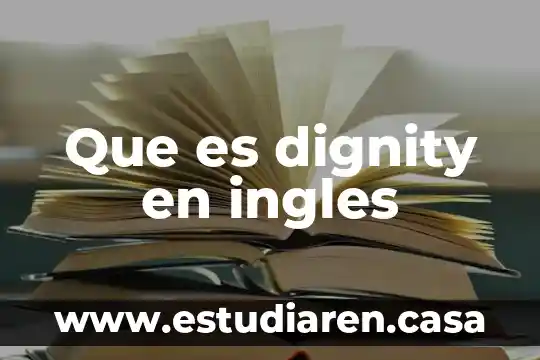 Que es dignity en ingles