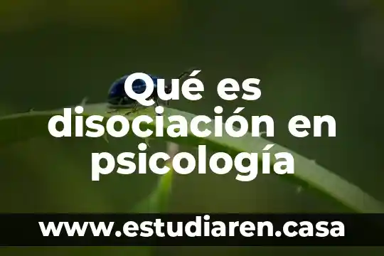 Qué es disociación en psicología