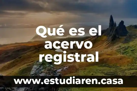 Acervo de resguardo que es 3 Qué es el acervo registral