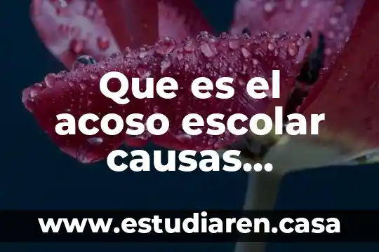 Que es el acoso escolar causas consecuencias y soluciones