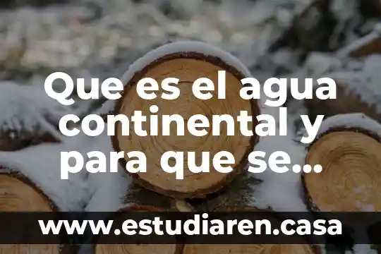 Que es el agua continental y para que se usa