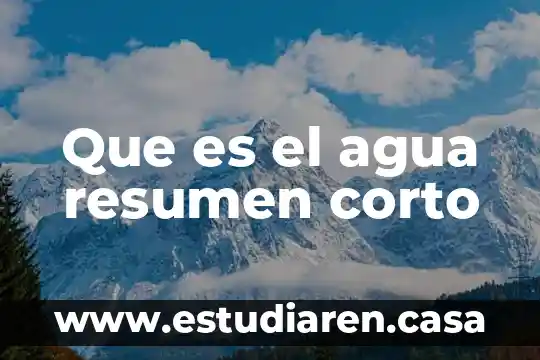 Que es el agua resumen corto
