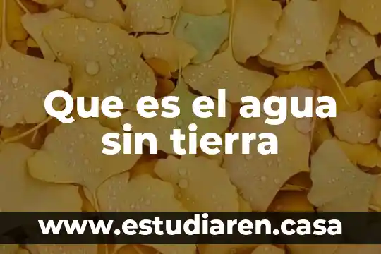 Que es el agua sin tierra
