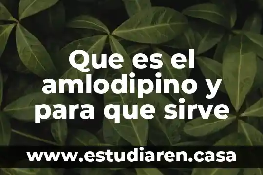 Que es el amlodipino y para que sirve