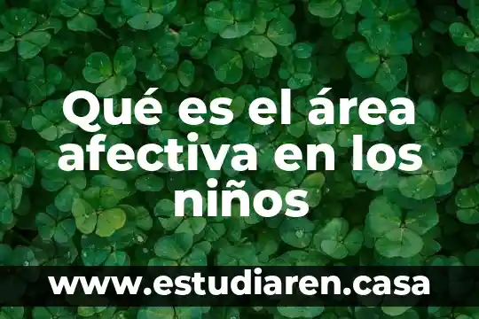 Qué es el área afectiva en los niños