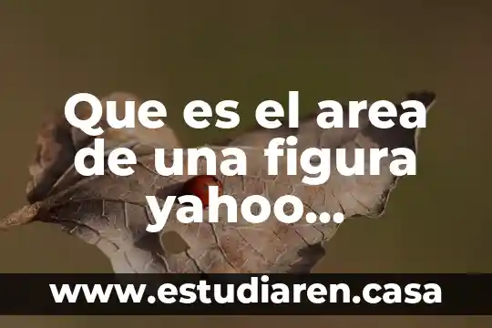 Que es el area de una figura yahoo respuestas