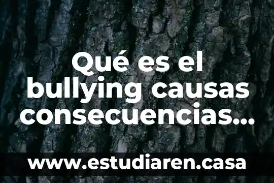 Qué es el bullying causas consecuencias acciones preventivas