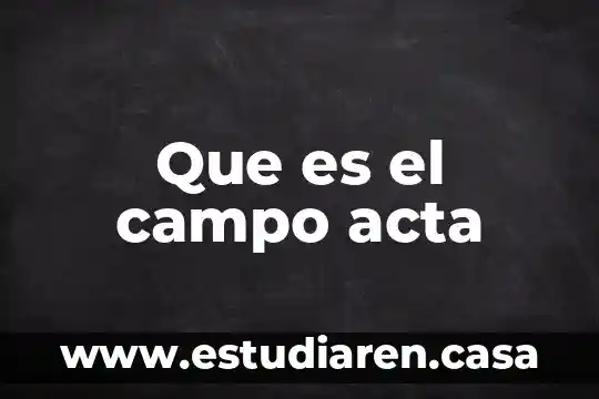 Que es reclutar en campo 4 Que es el campo acta