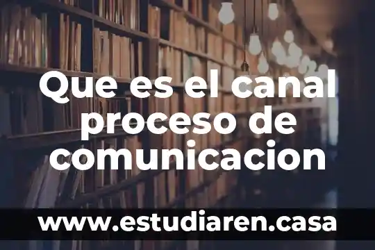 Que es el canal proceso de comunicacion