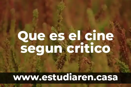 Que es el cine segun critico