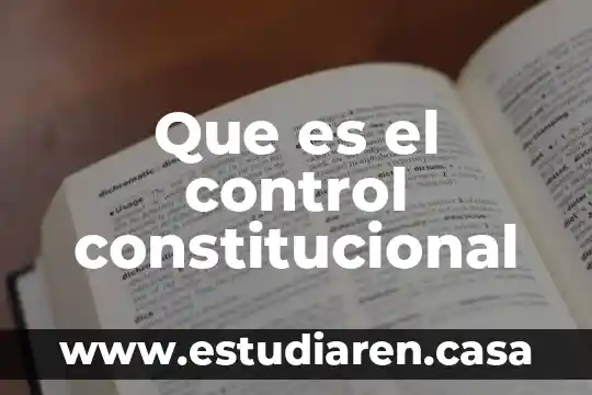Que es el control constitucional