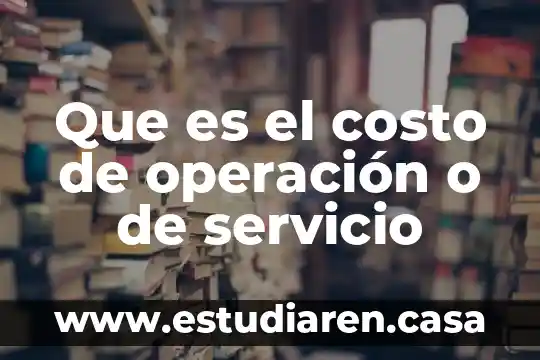 Que es el costo anual de operación 4 Que es el costo de operación o de servicio