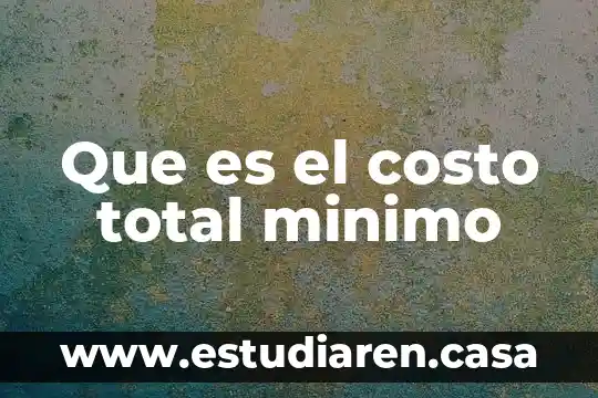 Que es costo isp 8 Que es el costo total minimo