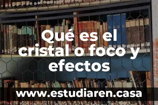 Que es el ciclo de la vida de un foco 4 Qué es el cristal o foco y efectos