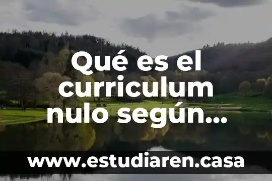Qué es el curriculum nulo según autores