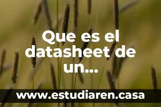 Que es un componente medico 7 Que es el datasheet de un componente electrónico
