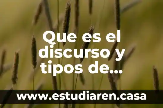 Que es el discurso y tipos de discurso