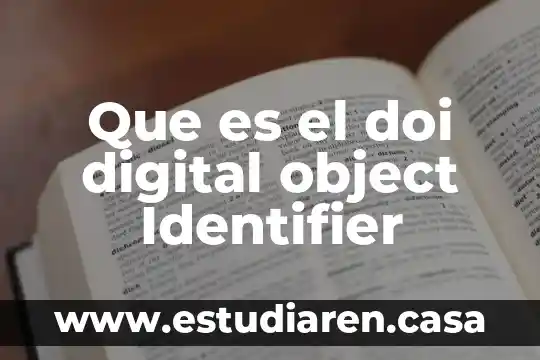 Que es el doi digital object Identifier
