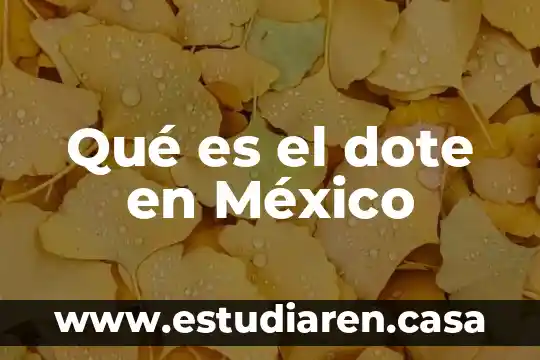 Qué es el dote en México