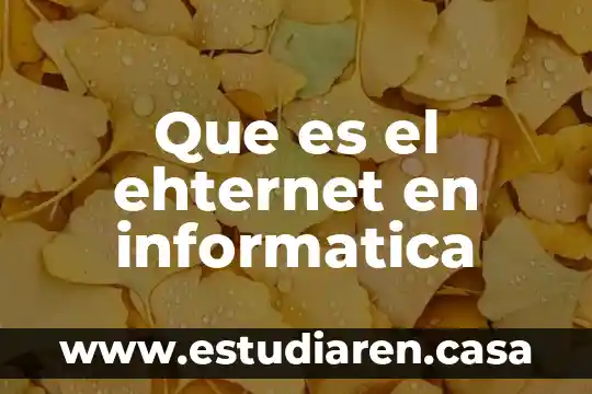 Que es el ehternet en informatica