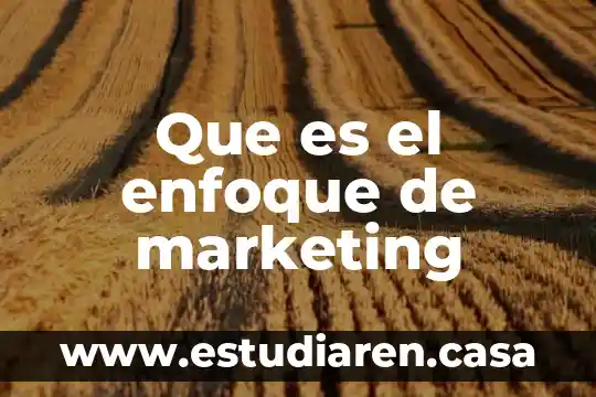 Que es el enfoque de marketing