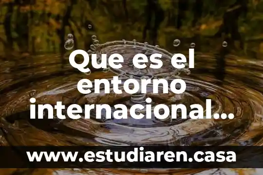 Que es el entorno internacional de la empresa