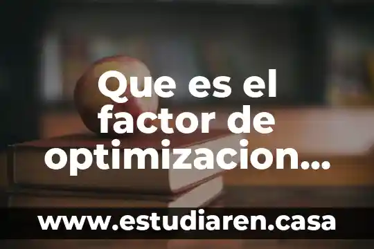 Que es el factor de optimizacion matematica