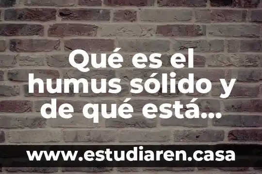 Qué es el humus sólido y de qué está compuesto