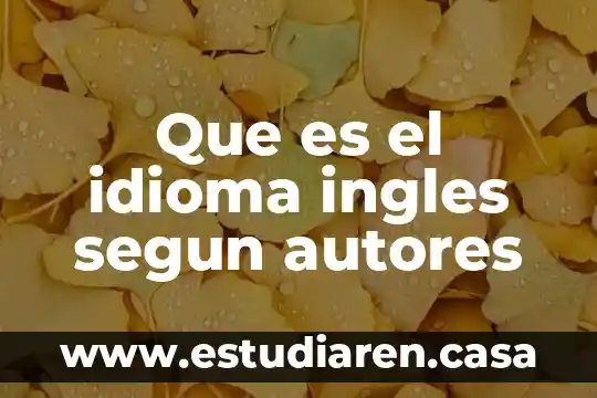 Que es el idioma ingles segun autores