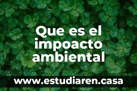 Que es el impoacto ambiental