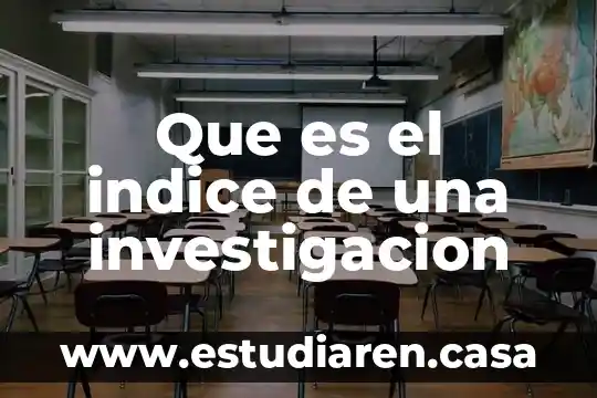 Que es una investigacion micro 6 Que es el indice de una investigacion