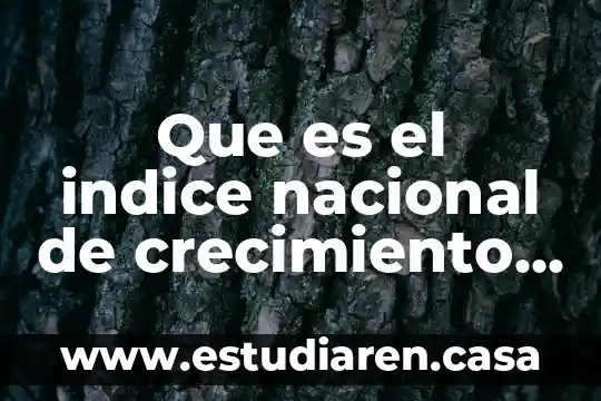 Que es el indice nacional de crecimiento economico