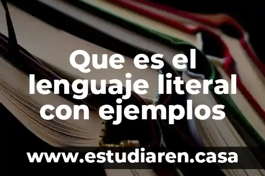 Ejemplos de que es campo 6 Que es el lenguaje literal con ejemplos