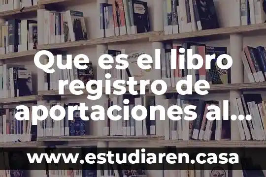Que es una fronera social 6 Que es el libro registro de aportaciones al capital social