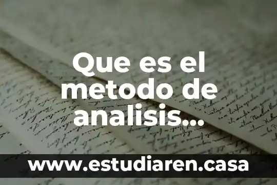 Que es el metodo de analisis financiero