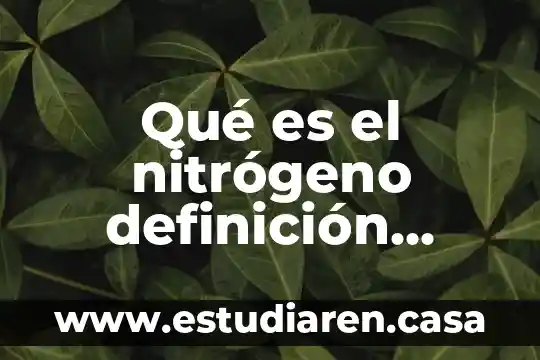 Qué es el nitrógeno definición corta