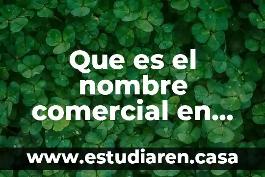 Que es el nombre comercial en derecho